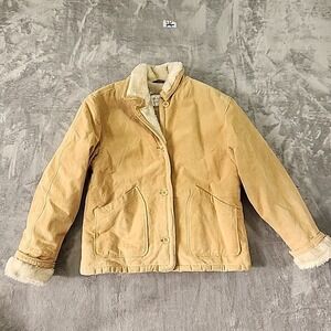Brandon Thomas Faux Leather Suede Shealing Jacket Mens Sz‎ S Coat Sherpa